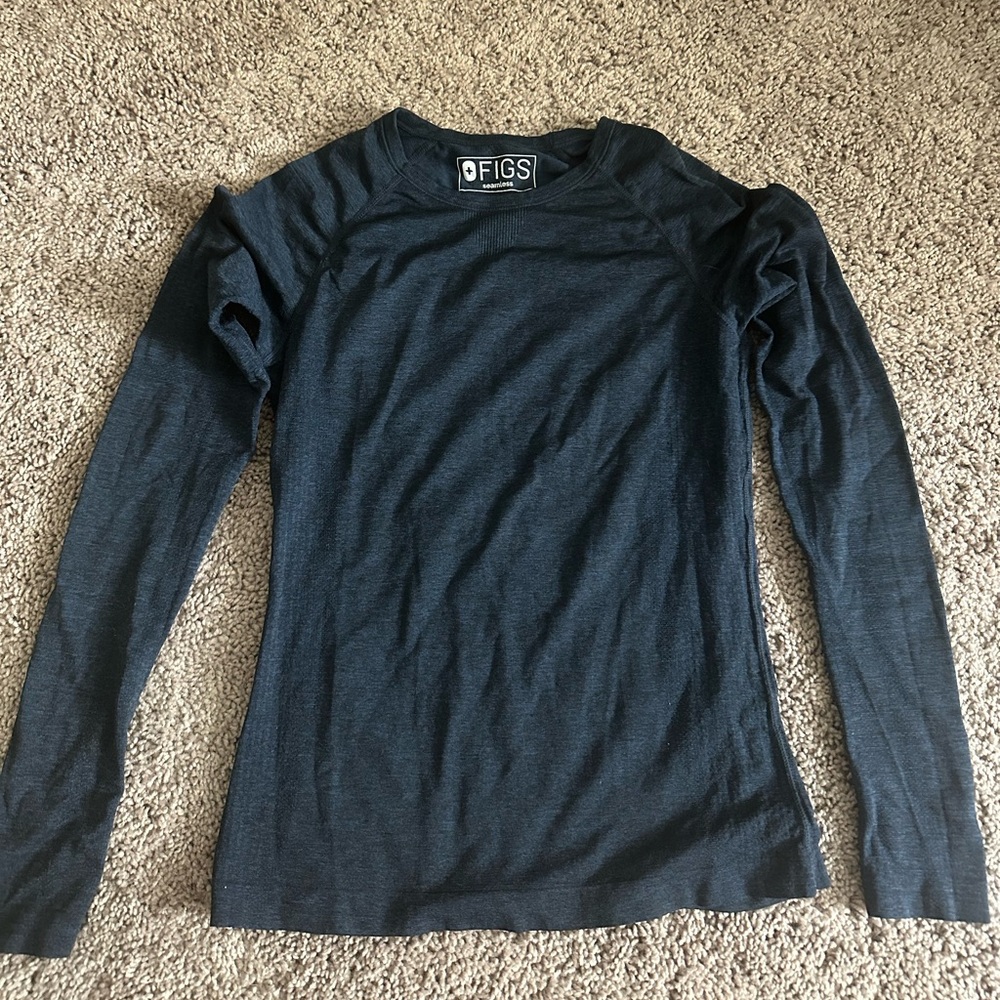 Figs Seamless Navy Top